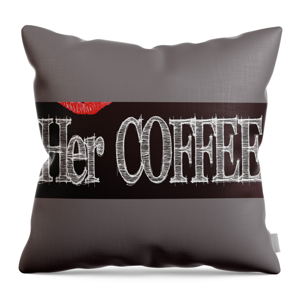  Throw Pillow featuring the digital art Her COFFEE Mug 2 by Robert J Sadler