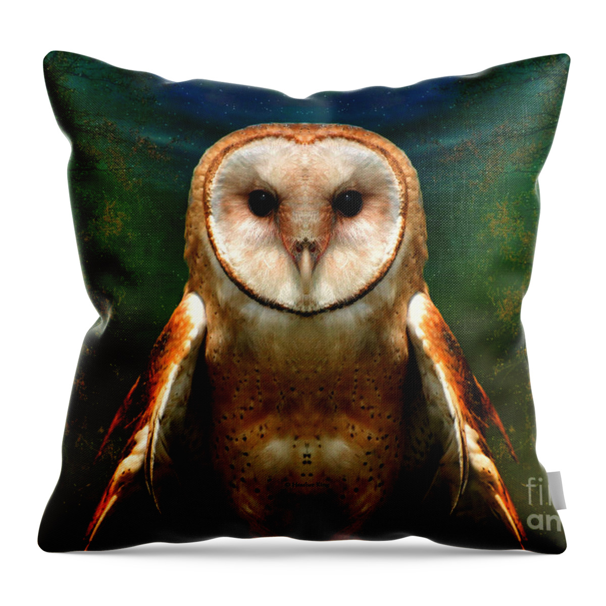 Owl Throw Pillow featuring the photograph Her memory enshrouds my heart  by Heather King