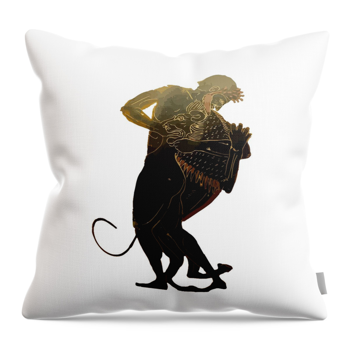 Greek Throw Pillow featuring the photograph Hercules and The Nemean Lion by Taiche Acrylic Art