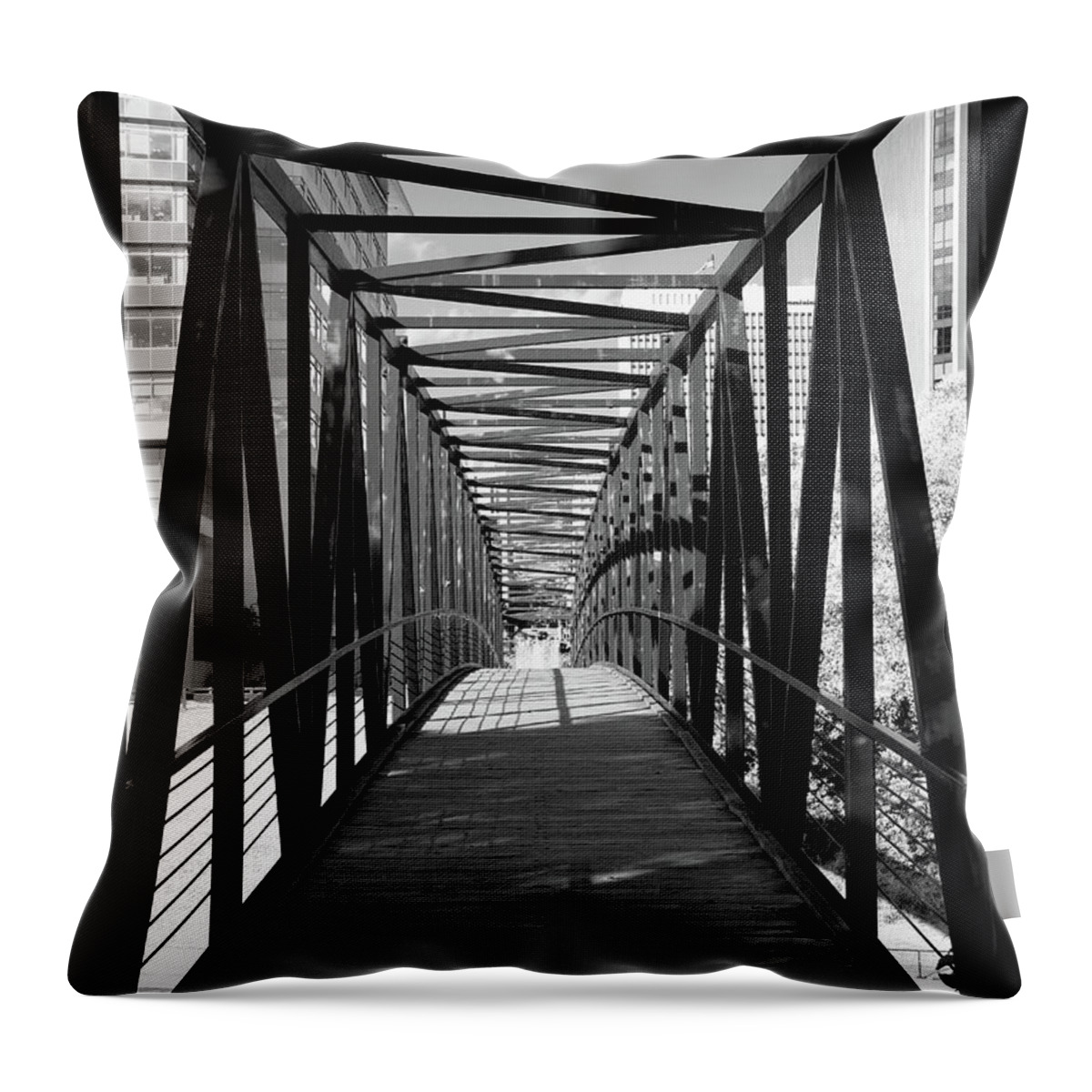 Bridge Throw Pillow featuring the photograph Here and Beyond by Karen Harrison Brown