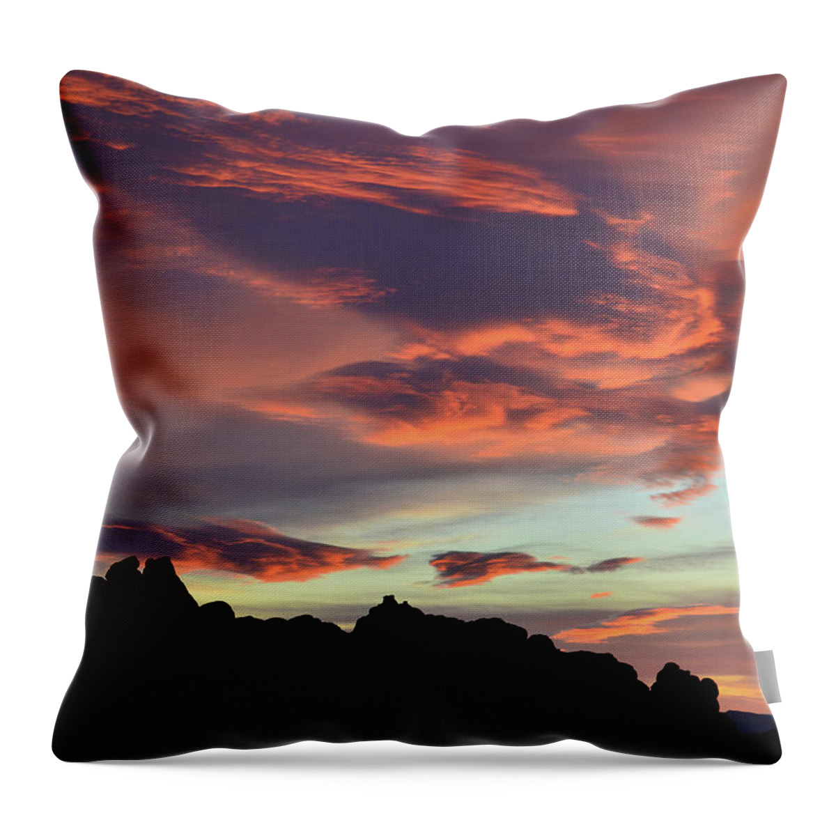 Valley Of Fire State Park Throw Pillow featuring the photograph Here Comes the Sun at Valley of Fire by Ray Mathis
