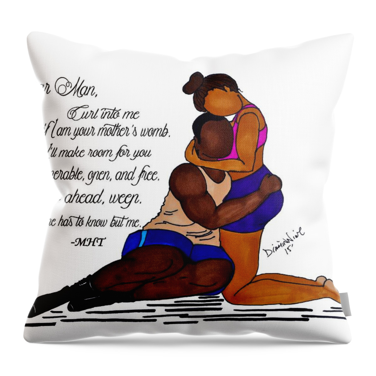 Black Art Throw Pillow featuring the photograph Here for you by Diamin Nicole