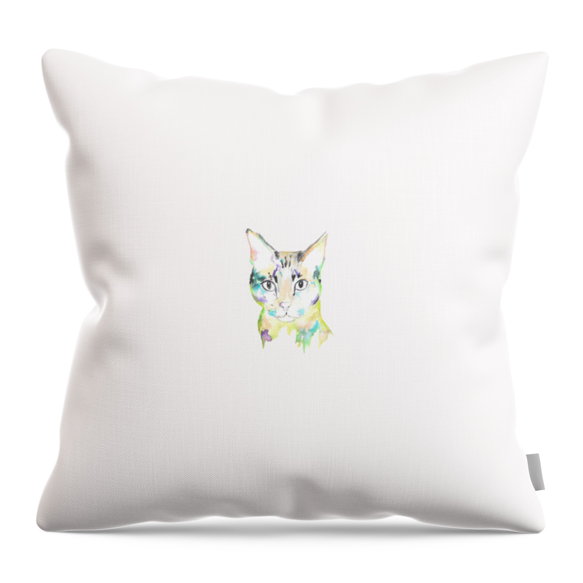 Cats Throw Pillow featuring the painting Here Kitty T-shirt by Herb Strobino