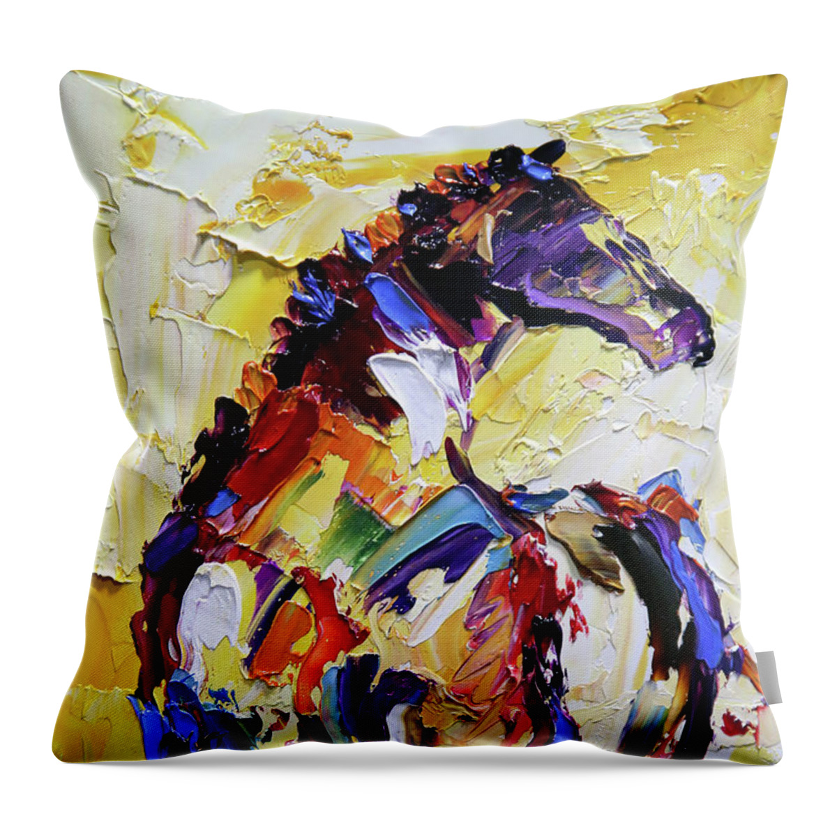 Horse Paintings Throw Pillow featuring the painting Here's Lookin At Ya by Laurie Pace