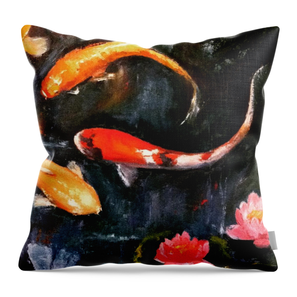 Koi Throw Pillow featuring the photograph Here's Some Zen For The Day. :) #koi by Jennifer Beaudet