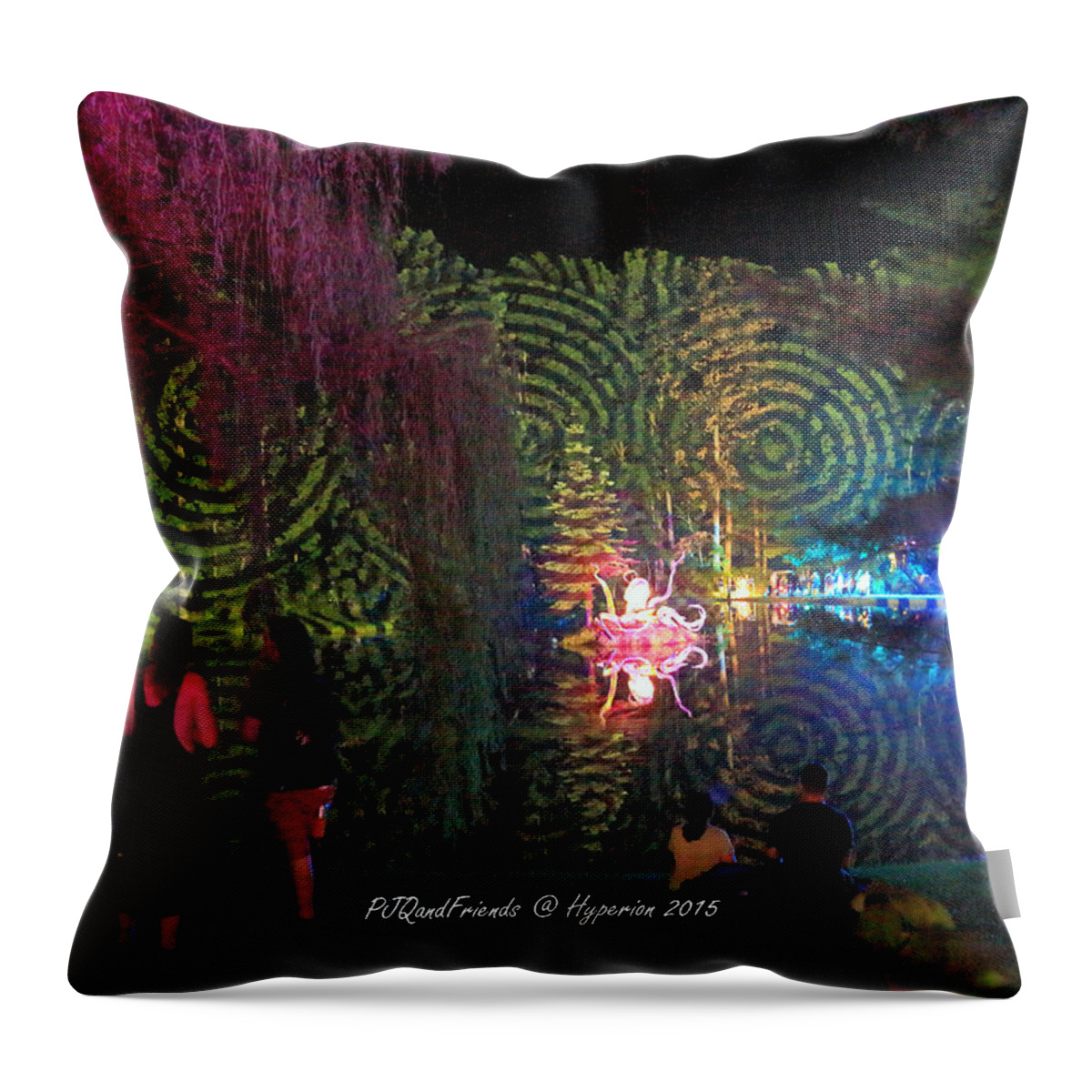 Hyperion Music And Arts Festival 2015 Throw Pillow featuring the photograph Herm Productions by PJQandFriends Photography
