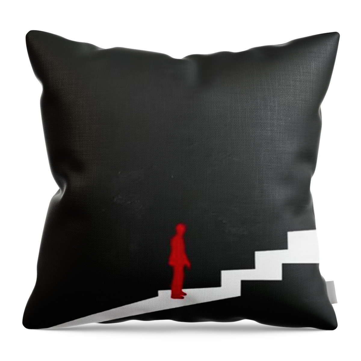 Hesitancy Throw Pillow featuring the painting Hesitancy by Archangelus Gallery