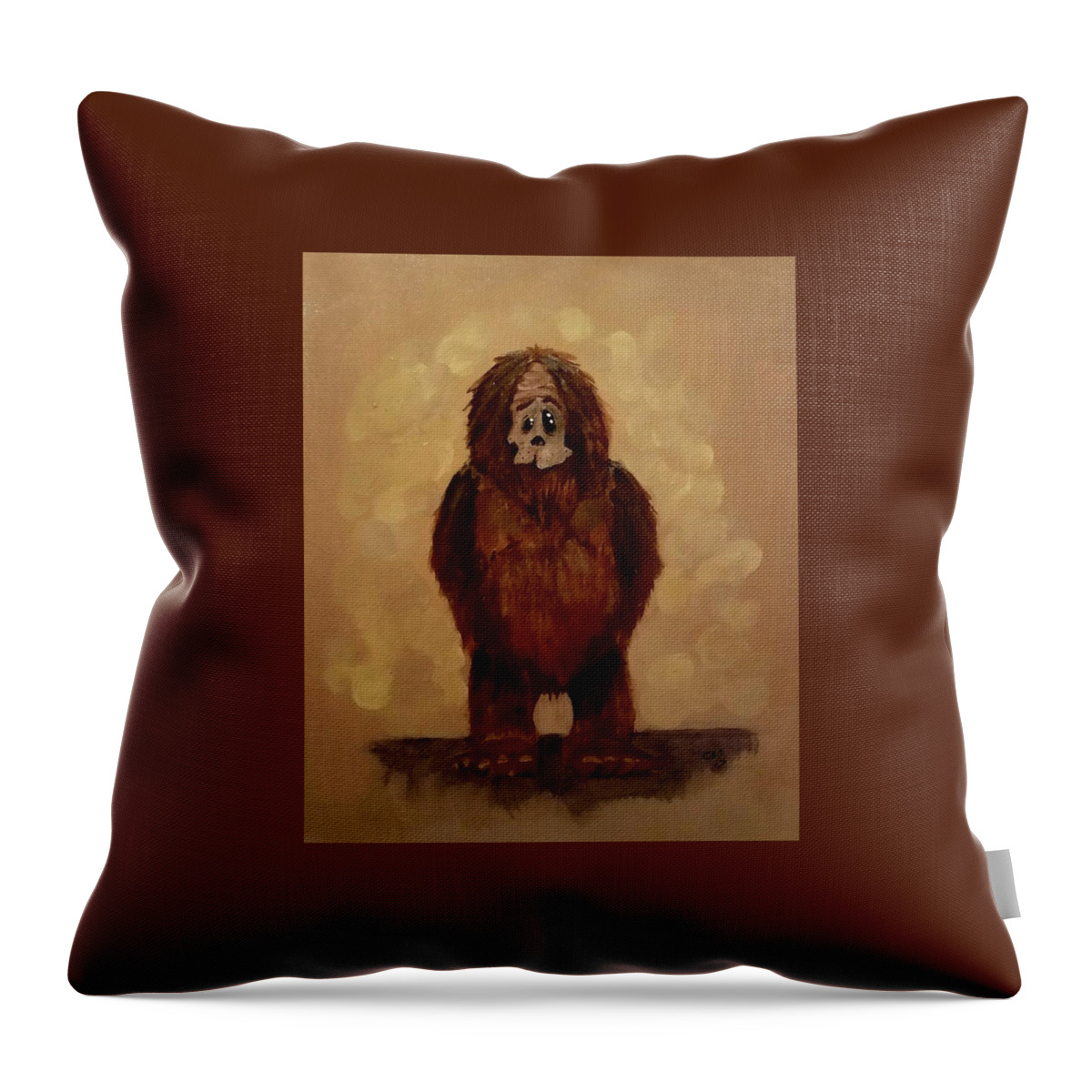 Yeti Throw Pillow featuring the painting Hi, Im Scott by Carole Hutchison
