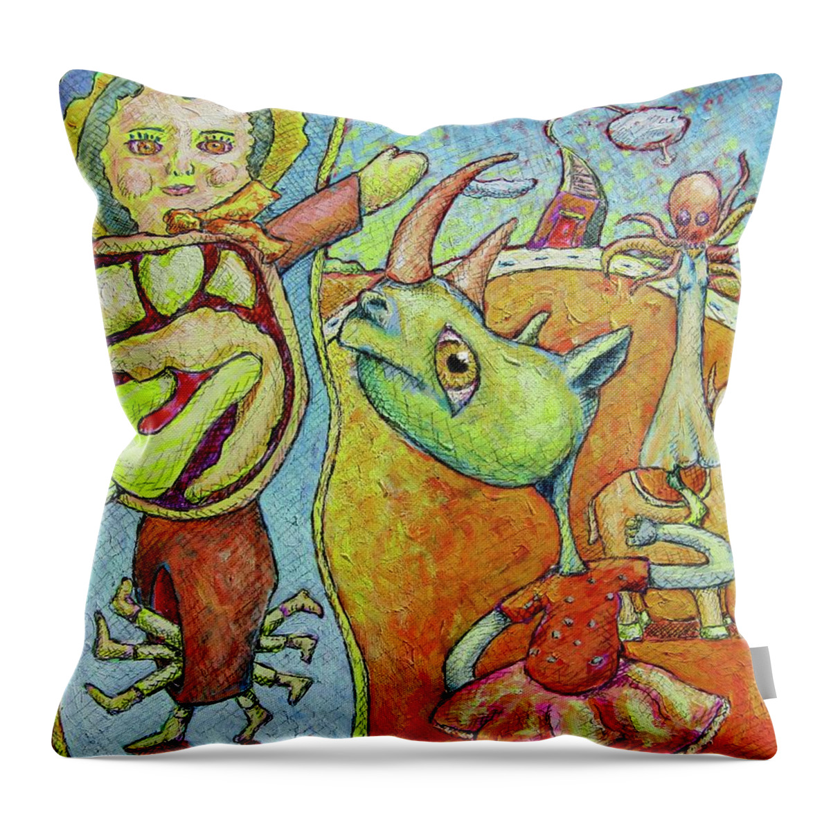 Legs Throw Pillow featuring the painting Embracing Diversity by Ronald Walker