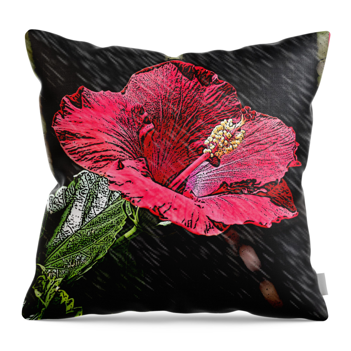 Flowers Throw Pillow featuring the photograph Hibi by Leticia Latocki