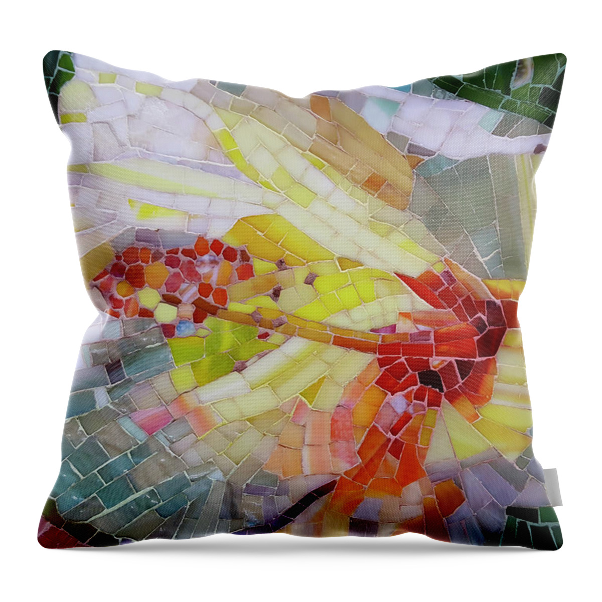Hibiscus Throw Pillow featuring the mixed media Hibiscus #1 by Adriana Zoon