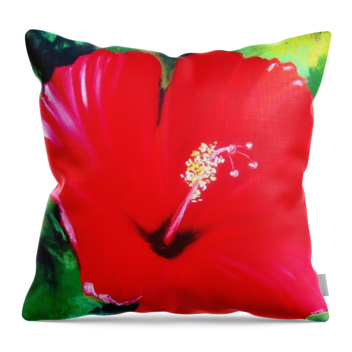  Throw Pillow featuring the pastel Hibiscus 2 by Melinda Etzold