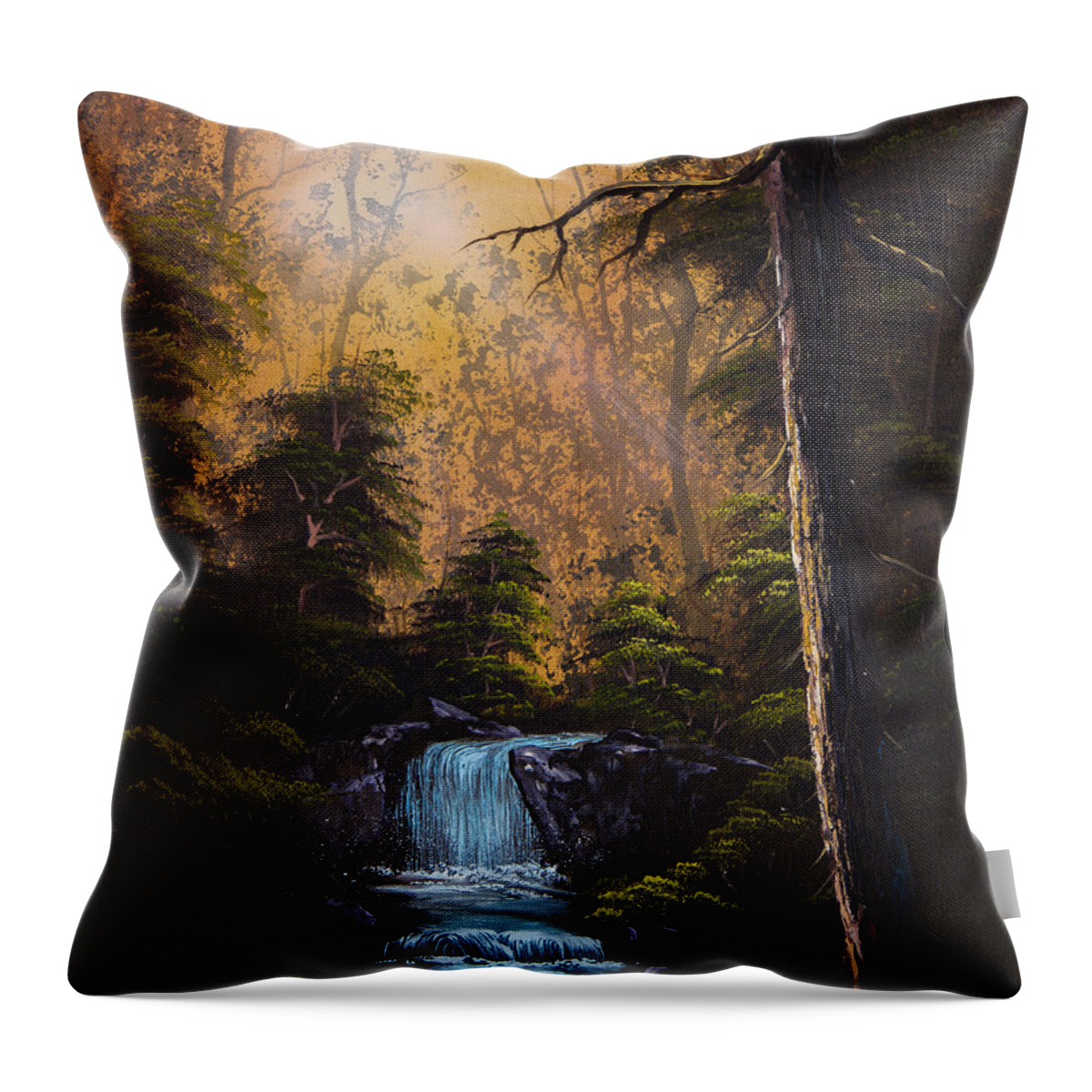 Landscape Throw Pillow featuring the painting Hidden Brook by Chris Steele
