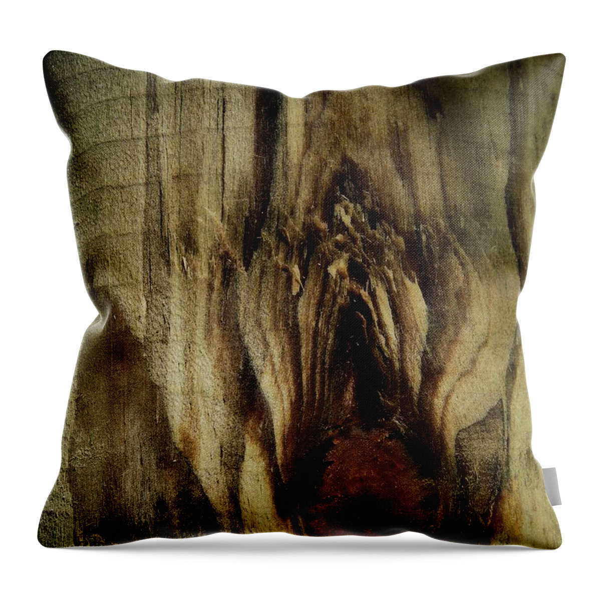 Macro Wood Throw Pillow featuring the photograph Hidden Flower. by Denise Clark