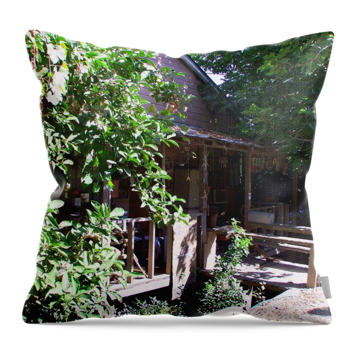 Mary Deal Throw Pillow featuring the photograph Hideaway in Locke by Mary Deal