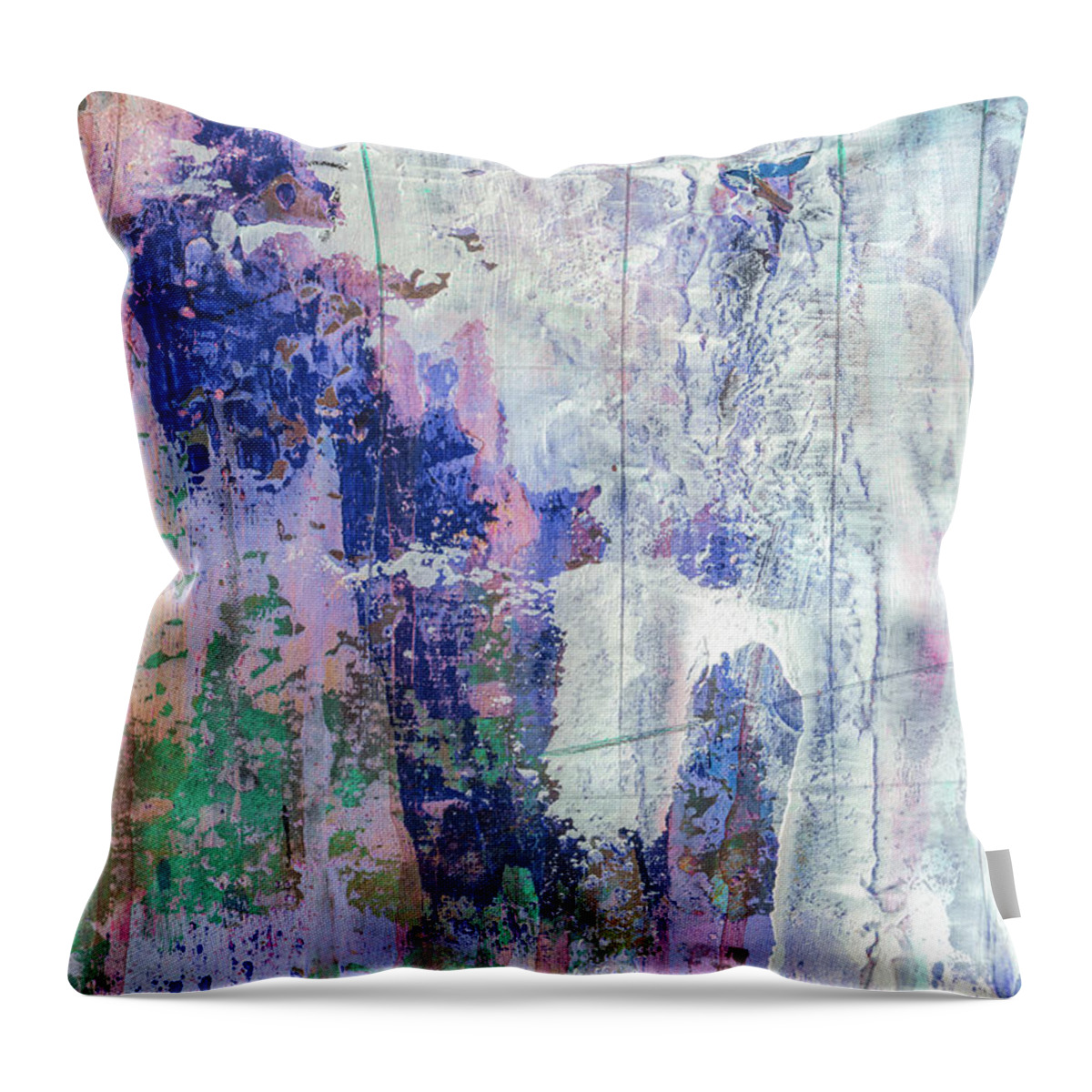 Abstract Throw Pillow featuring the painting Hiding Behind Thoughts - Modern Abstract Art Painting by Modern Abstract