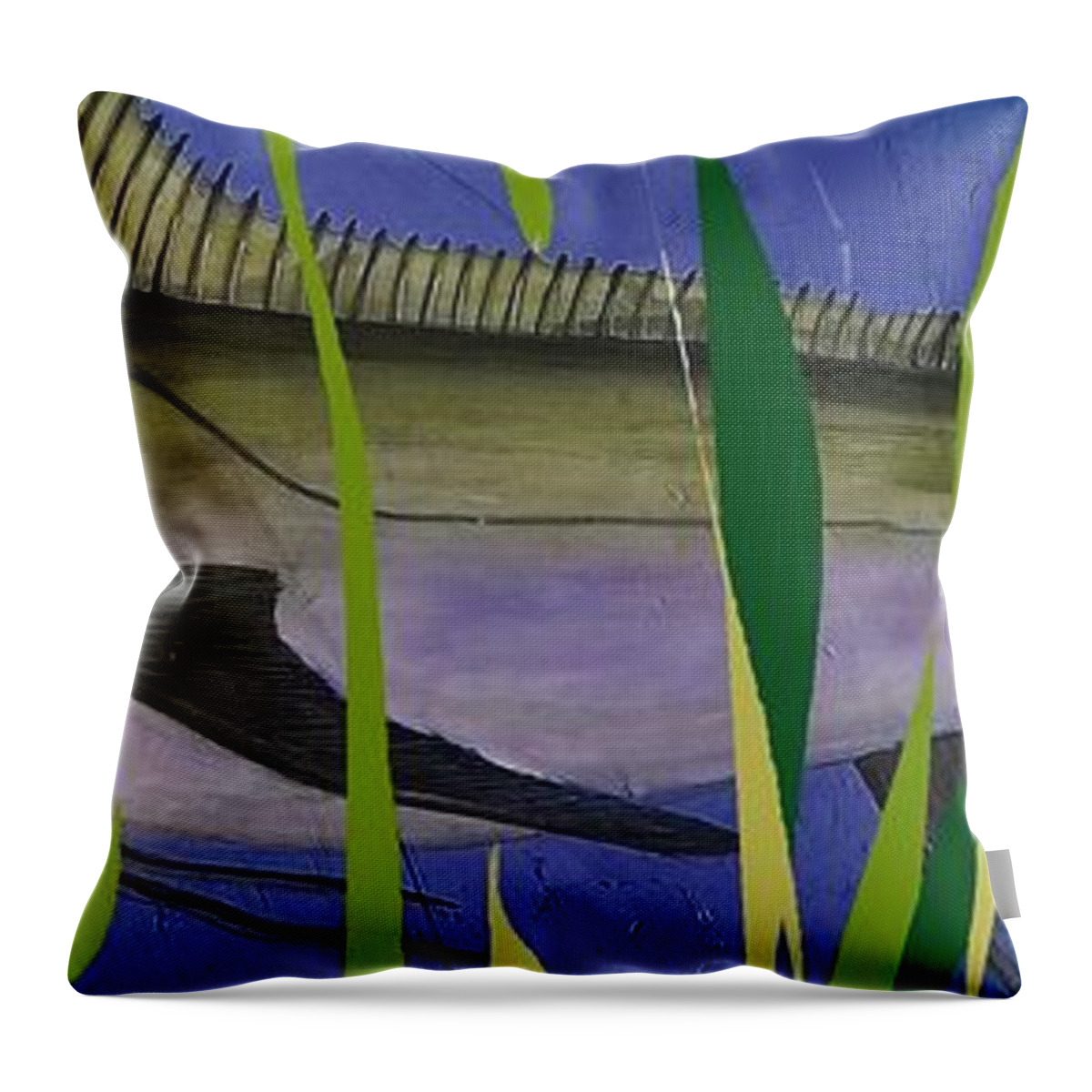 Ocean Fish Marlin Throw Pillow featuring the mixed media Hiding Spot2 by Andrew Drozdowicz