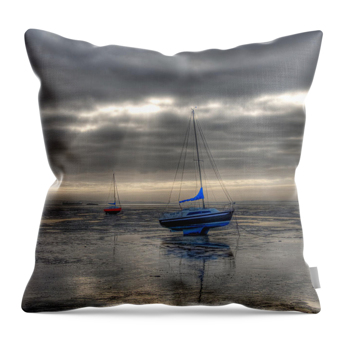 Yachts Throw Pillow featuring the photograph High and Dry by Chris Thaxter
