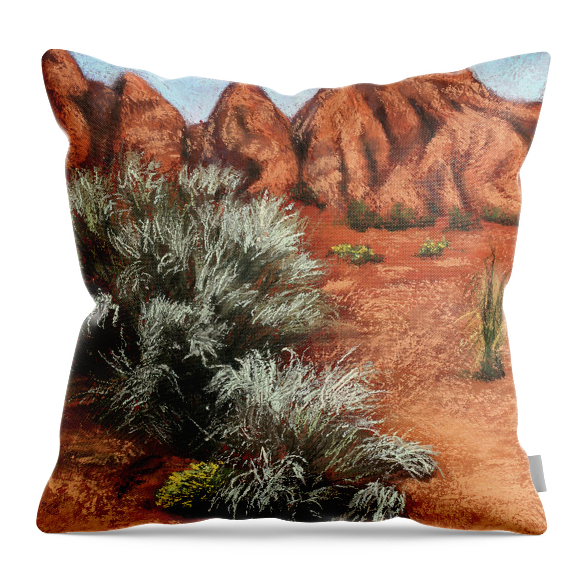 Landscape Throw Pillow featuring the painting High Desert Morning by Sandi Snead