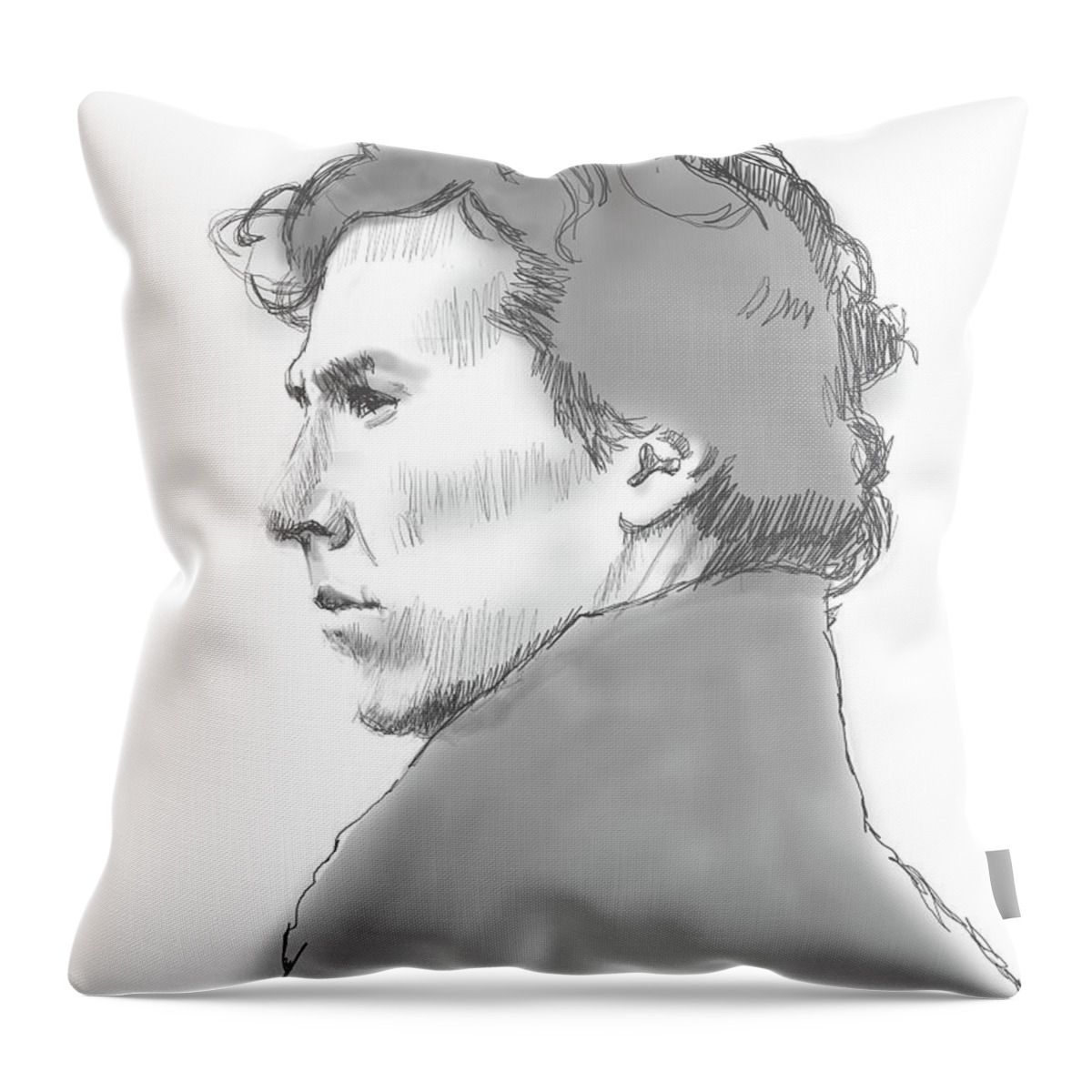 Profile Throw Pillow featuring the digital art High Functioning by Robert Bissett