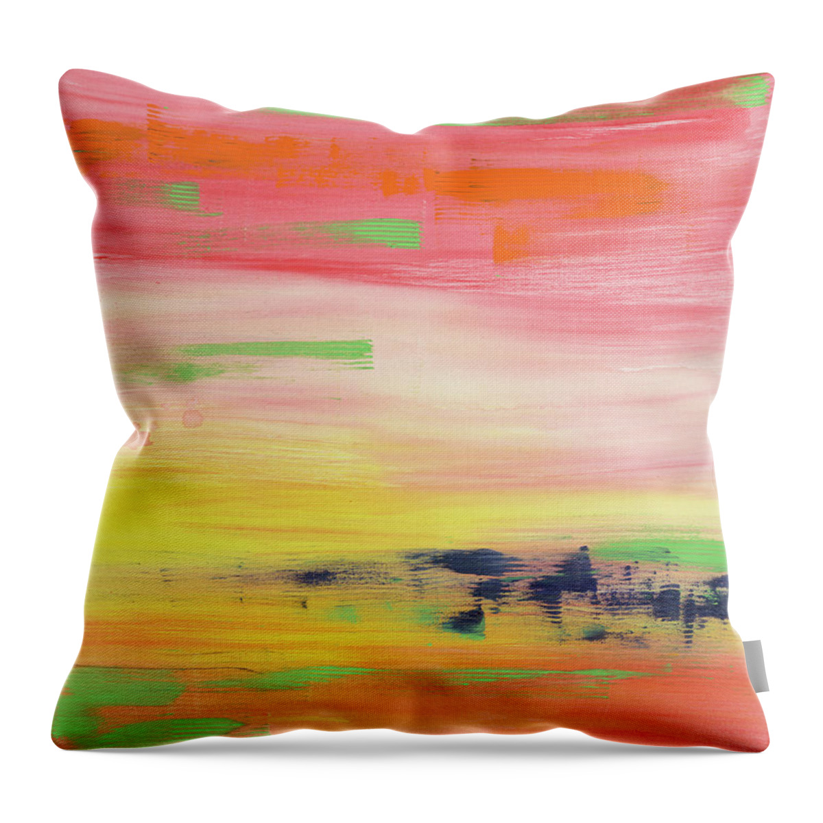 Abstract Throw Pillow featuring the painting High Vibration 1 by Angela Bushman