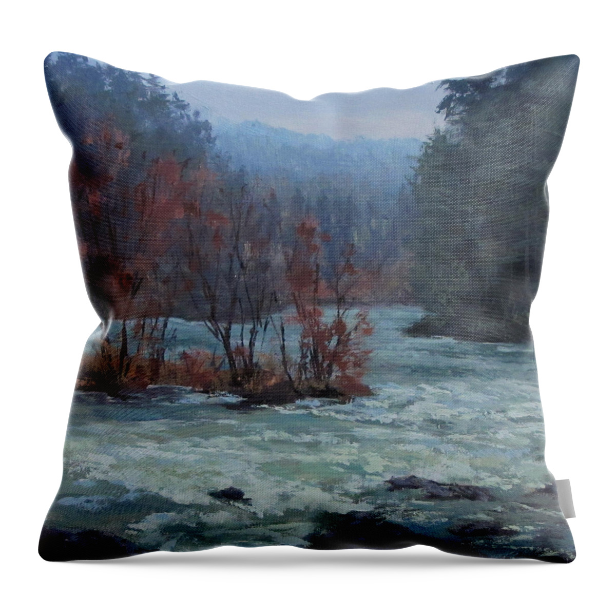 Water Throw Pillow featuring the painting High Water by Karen Ilari