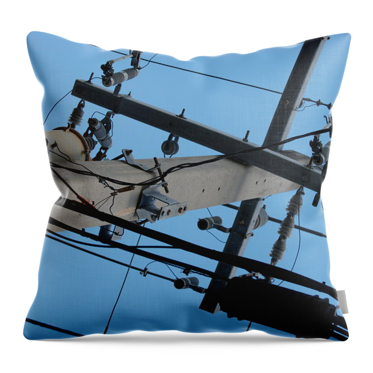 Sky Throw Pillow featuring the photograph High Wire by Rob Hans