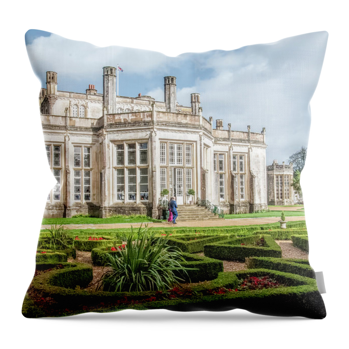 Highcliffe Castle And Gardens Throw Pillow featuring the photograph Highcliffe Castle and Gardens by Phyllis Taylor