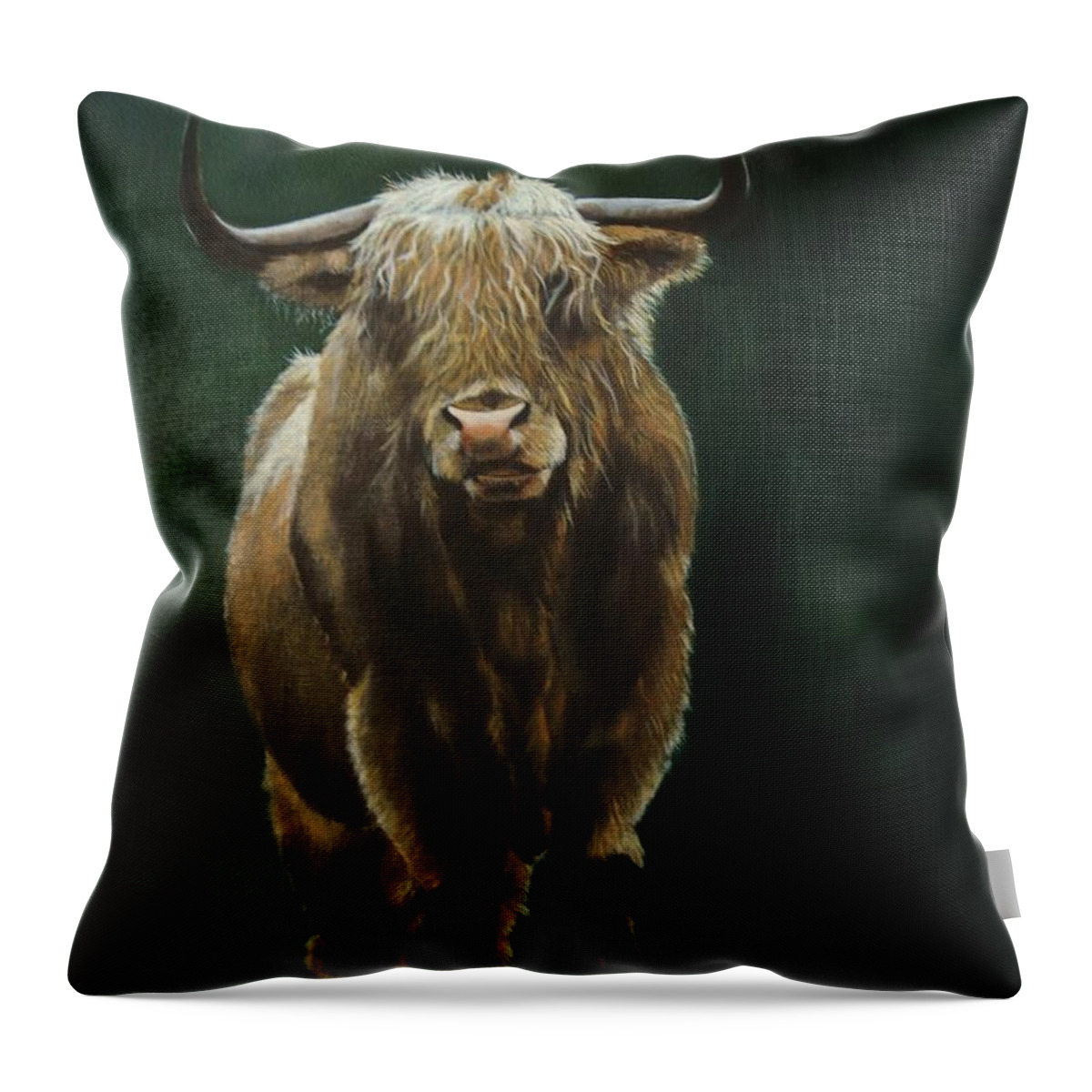 Highland Throw Pillow featuring the painting Highlander by Jean Yves Crispo