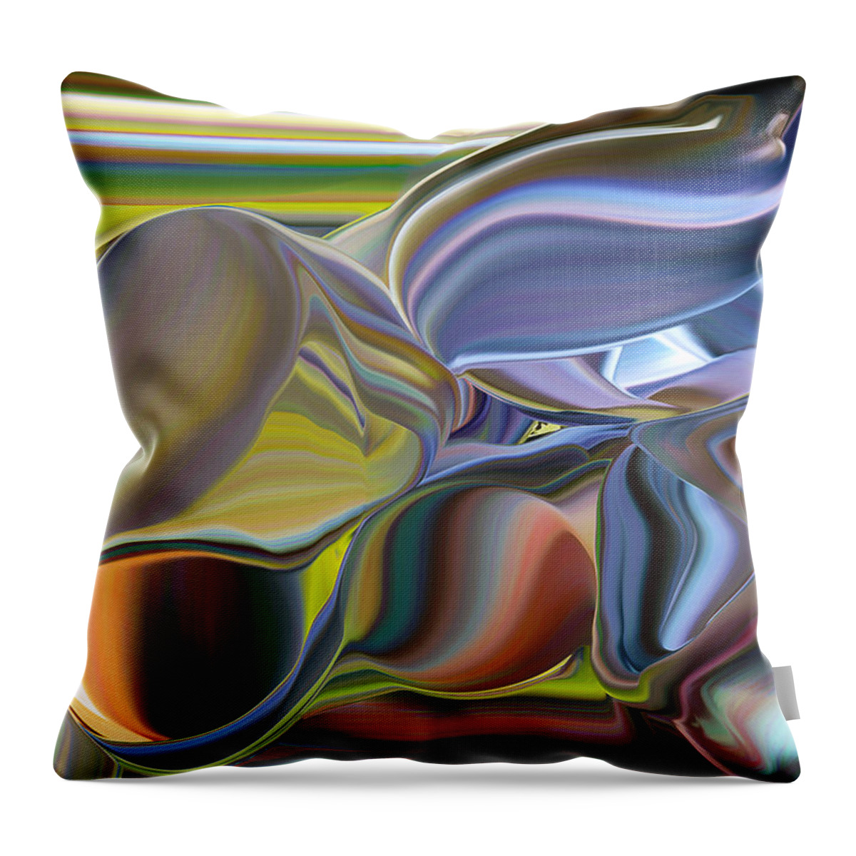 Original Modern Art Abstract Contemporary Vivid Colors Throw Pillow featuring the digital art Hightoned 1 by Phillip Mossbarger