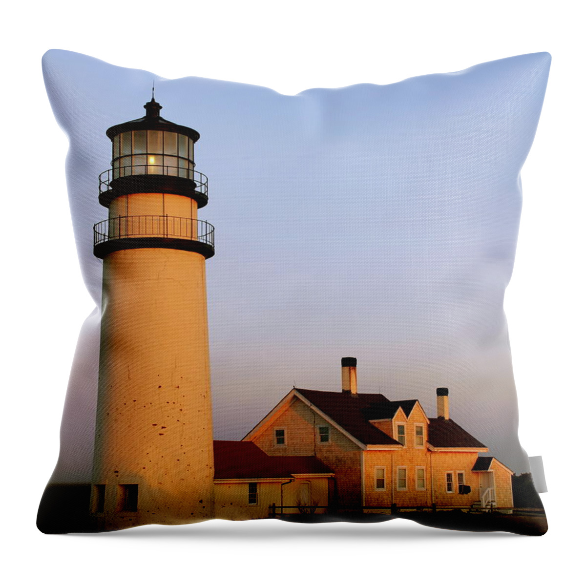 Lighthouse Throw Pillow featuring the photograph Higland Lighthouse Cape Cod by Roupen Baker