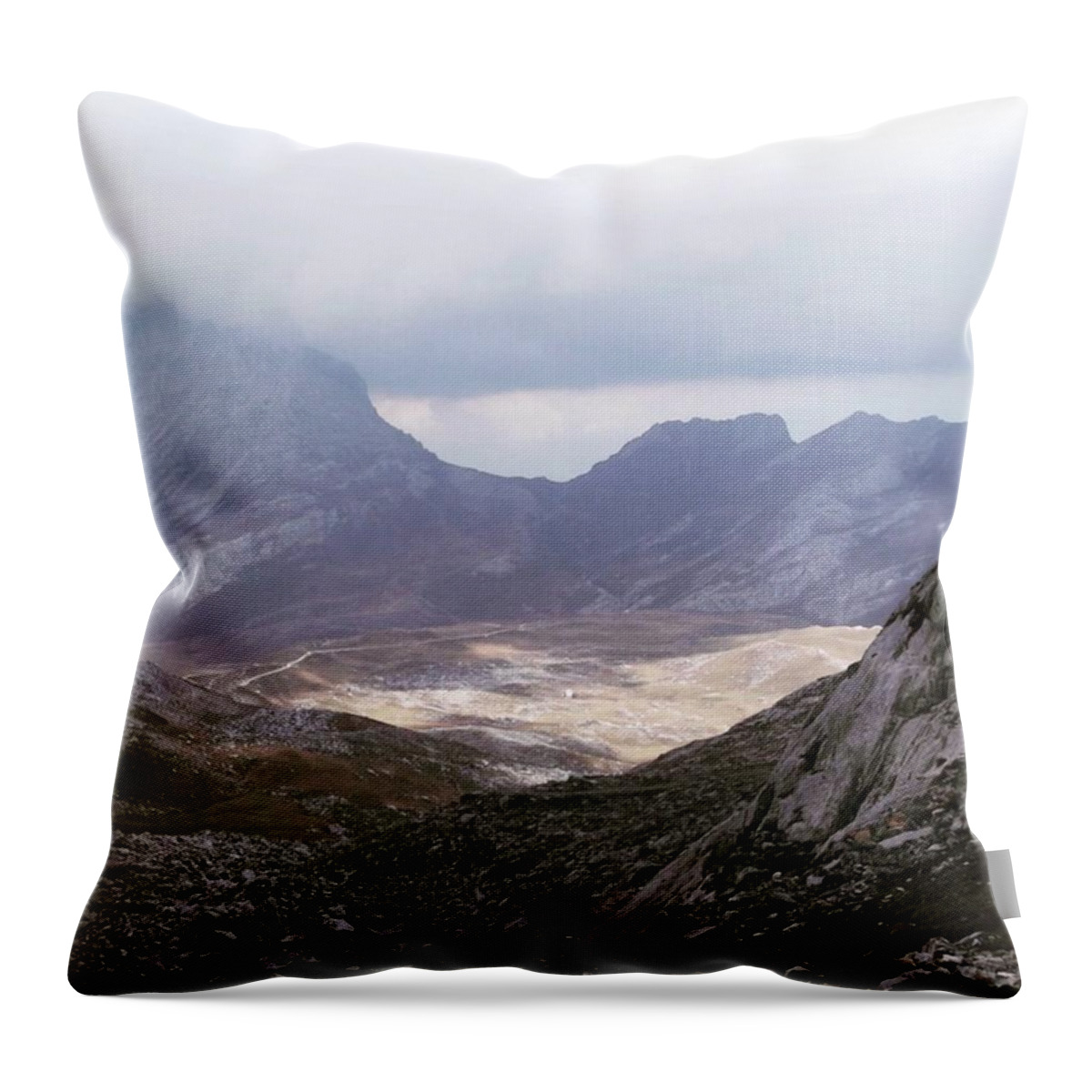 Mountains Throw Pillow featuring the photograph Hiking In The Picos De Europa, Spain by Charlotte Cooper