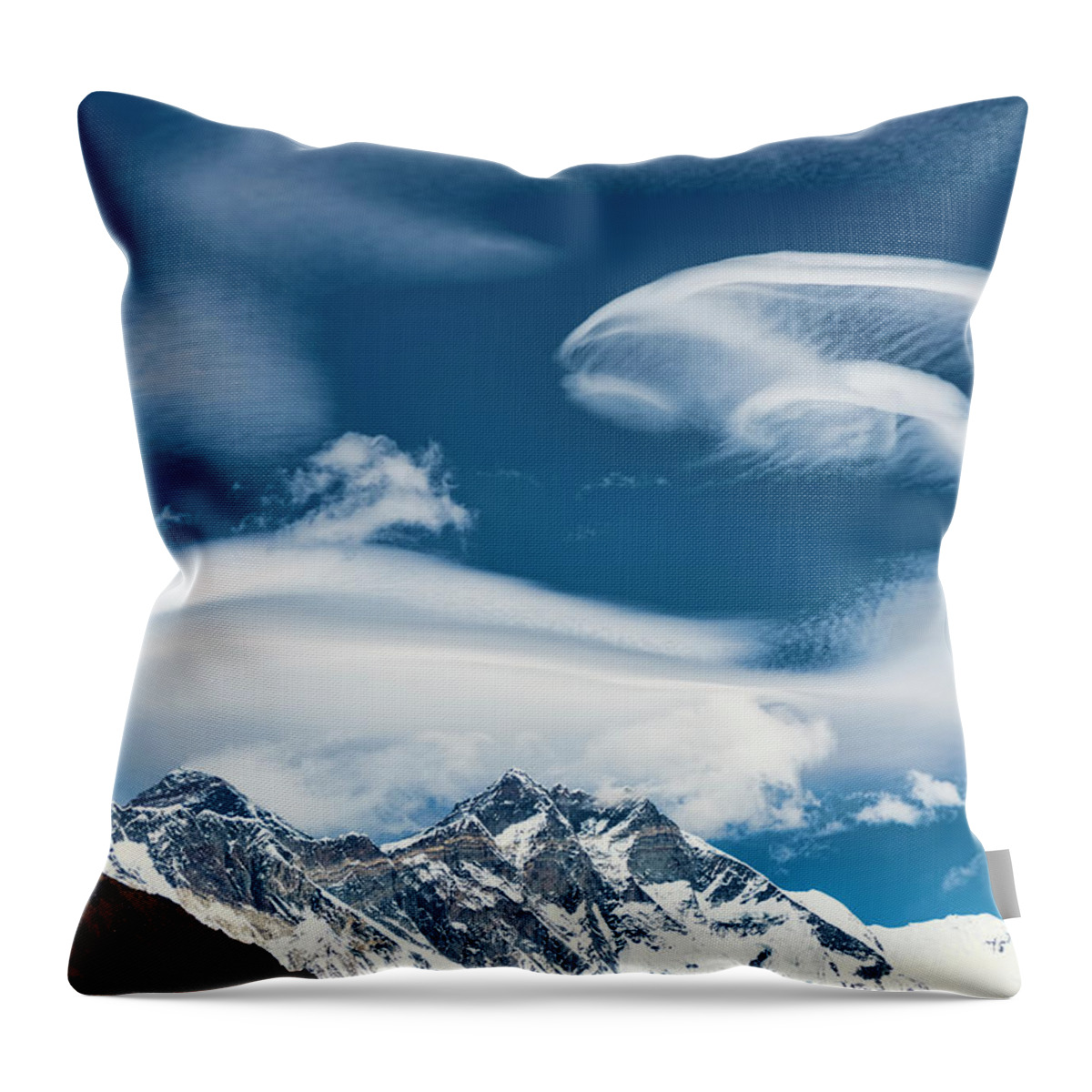 Everest Throw Pillow featuring the photograph Himalayan Sky by Dan McGeorge