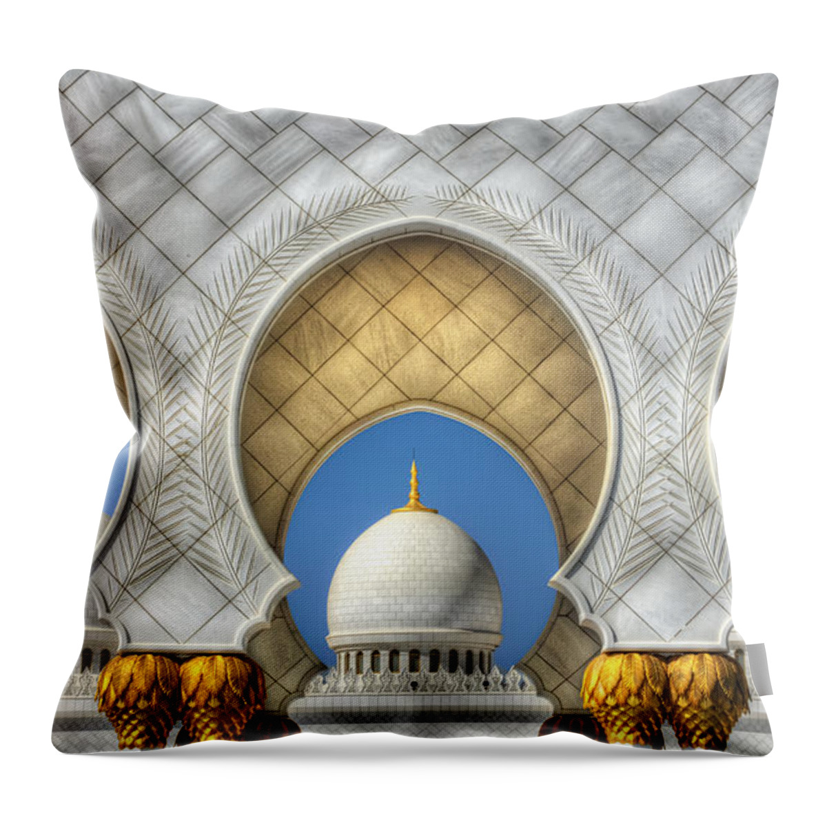 Inductee Throw Pillow featuring the photograph Hindu Temple by John Swartz