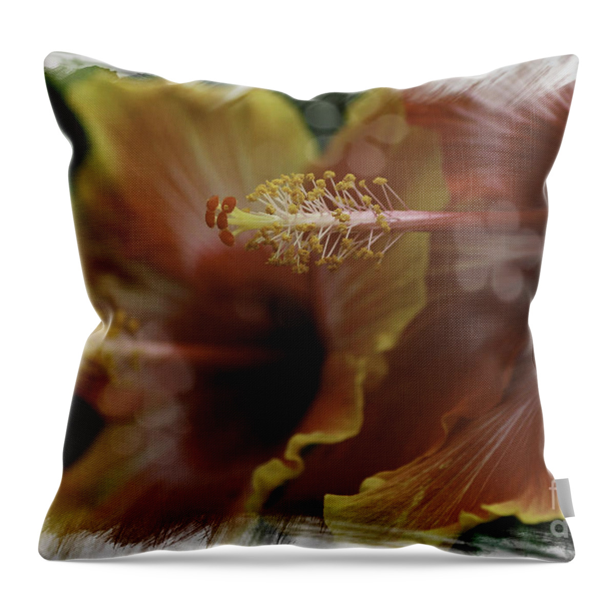 Hibiscus Throw Pillow featuring the photograph Hippi Hibiscus by Lori Mellen-Pagliaro