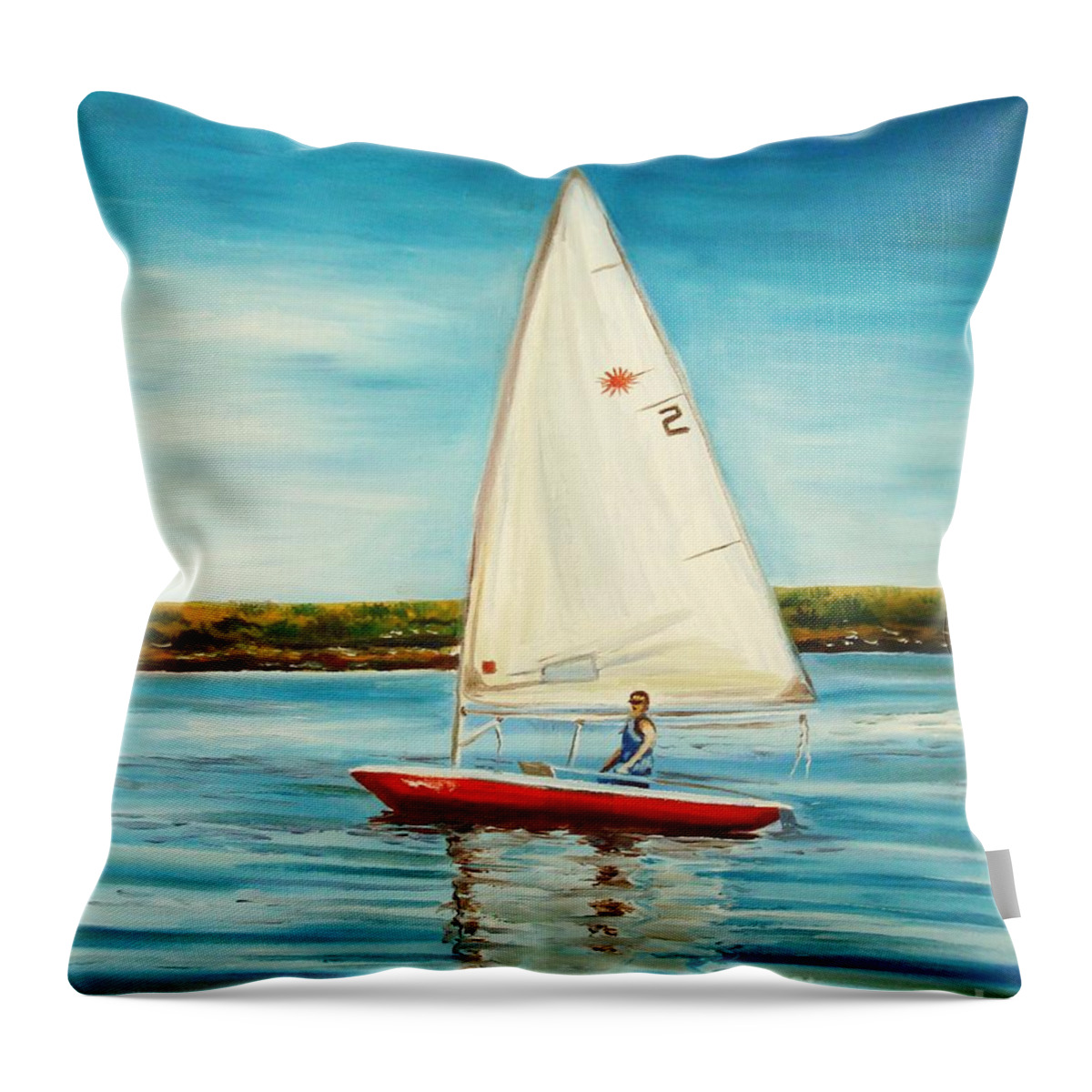 Water Throw Pillow featuring the painting His Laser by Elizabeth Robinette Tyndall