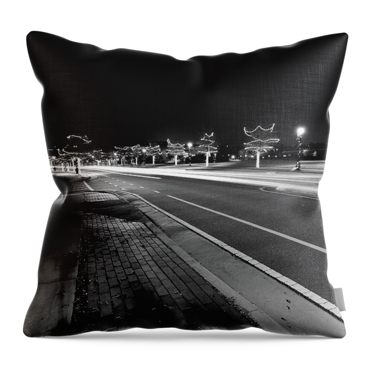 Historic Buford Georgia Throw Pillow featuring the photograph Historic Buford at Christmas by Doug Camara