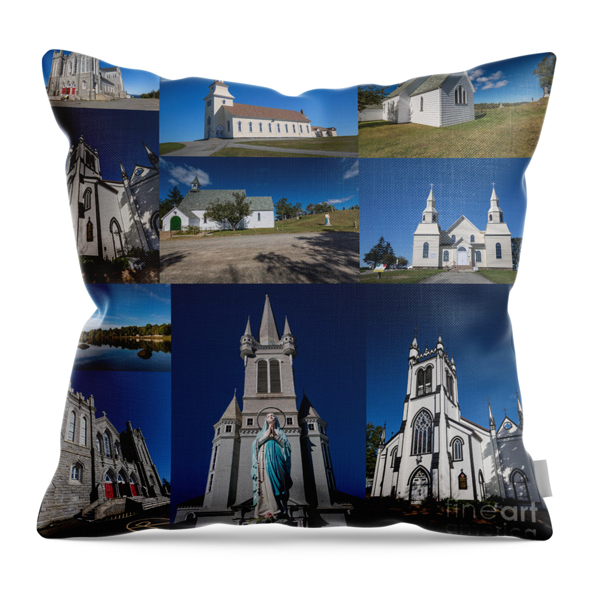 Churches Throw Pillow featuring the photograph Historical Churches of Nova Scotia,Canada by Eva Lechner