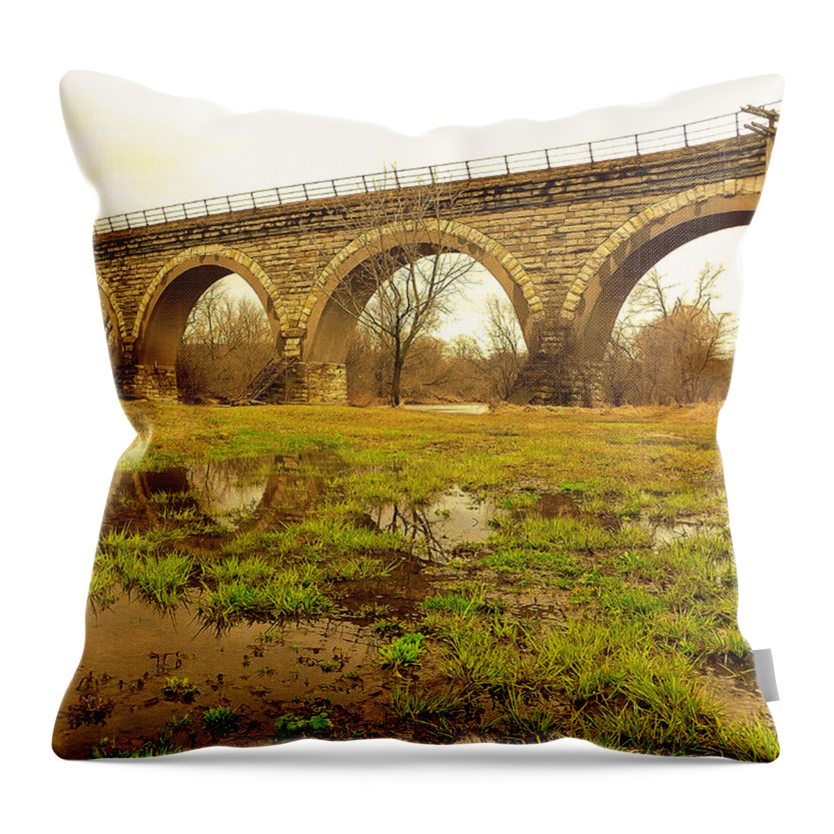 Historical Five Arch Bridge Throw Pillow featuring the photograph Historical Five Arch Bridge by Viviana Nadowski