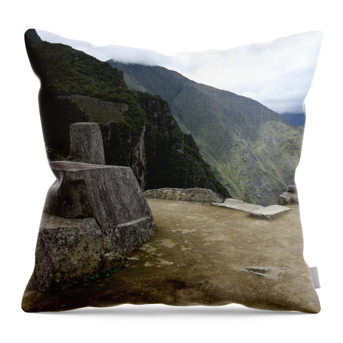 Machu Picchu Throw Pillow featuring the photograph Hitching Post Of The Sun by Aidan Moran