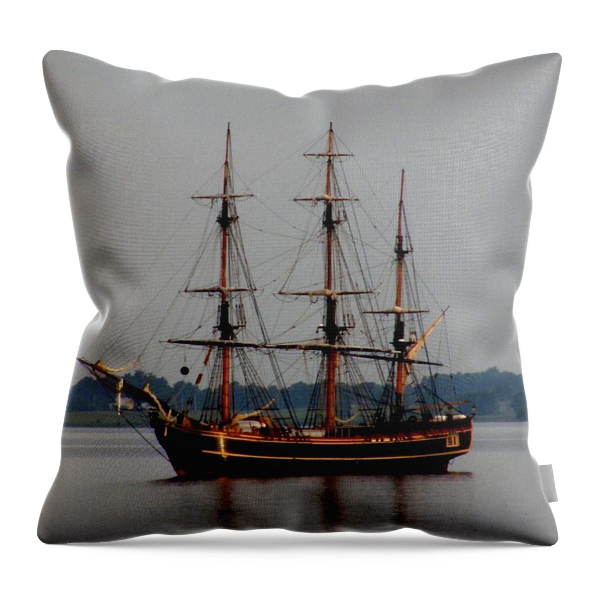 Bounty Throw Pillow featuring the photograph HMS Bounty by Dennis McCarthy