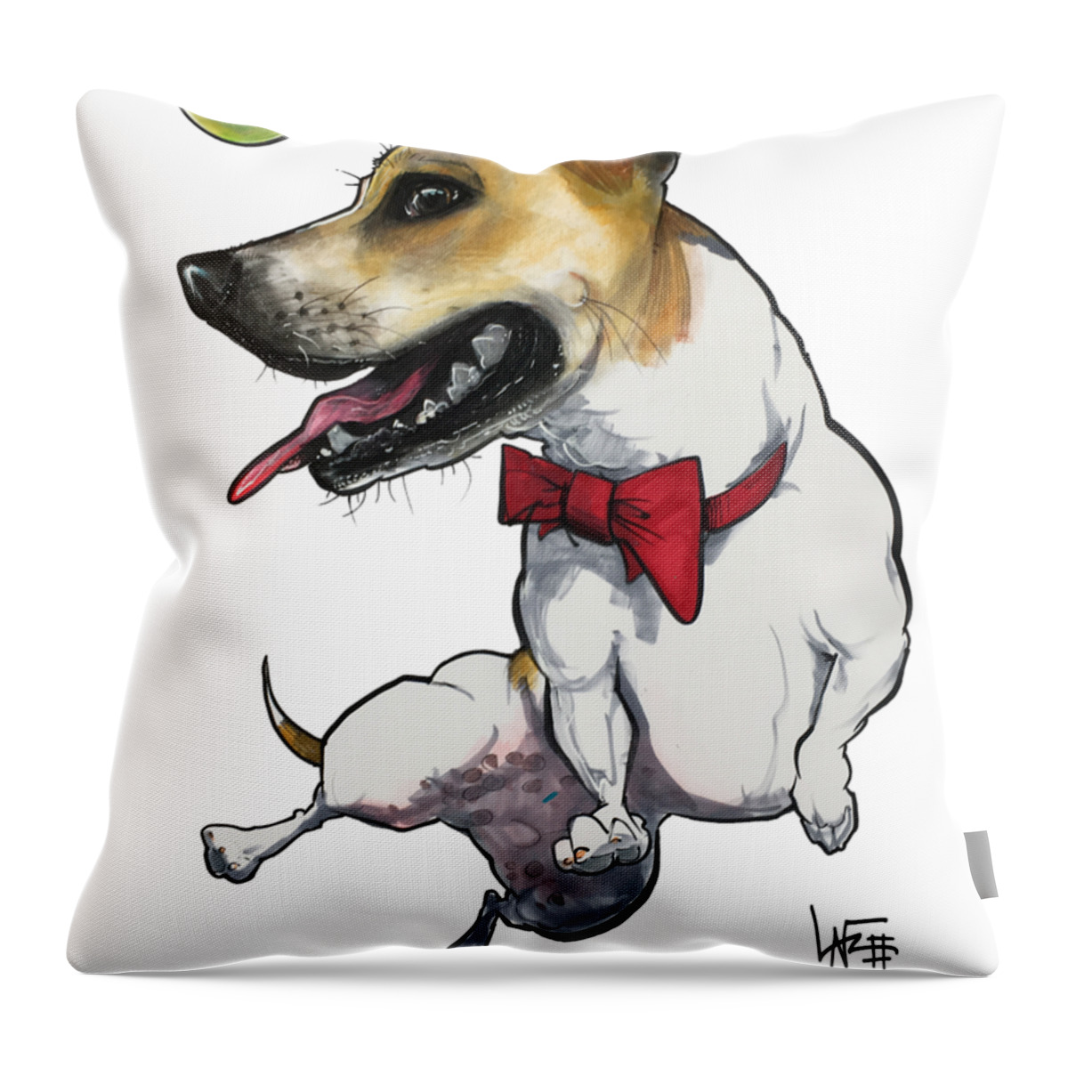 Terrier Throw Pillow featuring the drawing Hodges 3758 by John LaFree