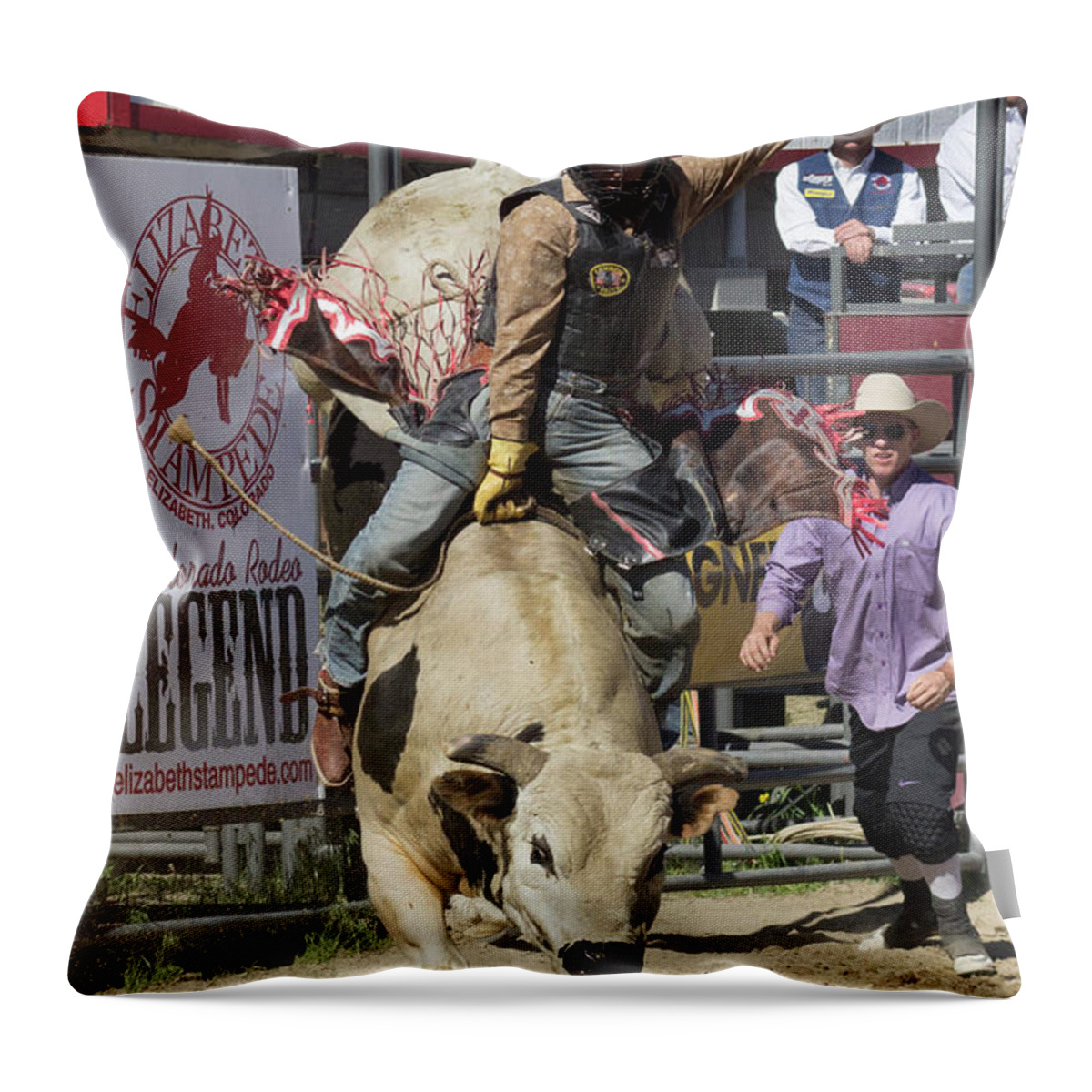 Rodeo Throw Pillow featuring the photograph Holding On by Steven Parker