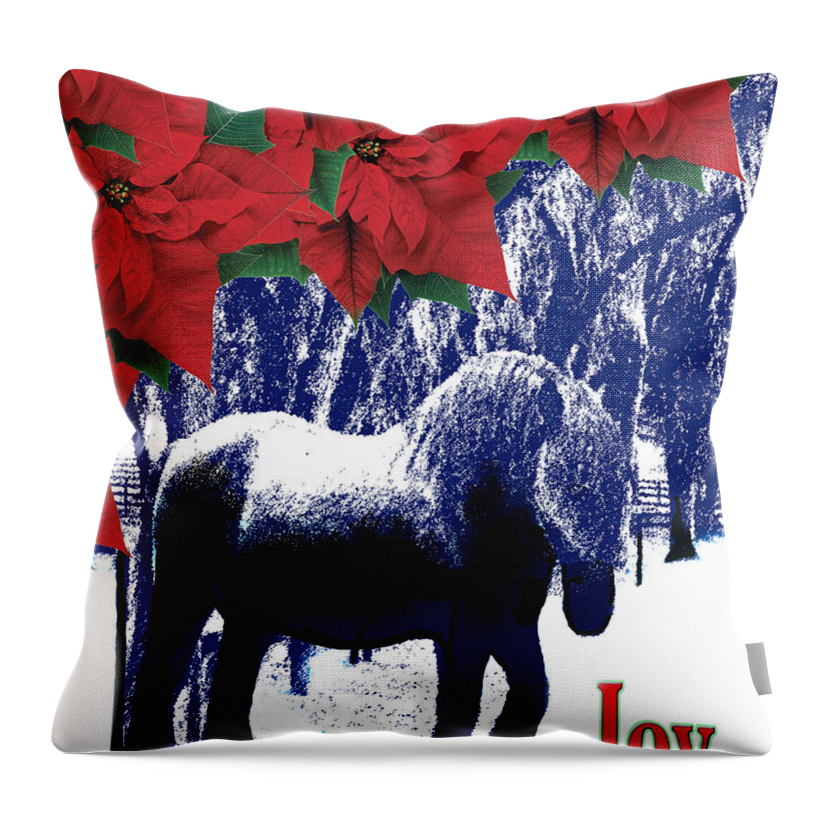 Christmas Card Throw Pillow featuring the photograph Holiday Joy Card by Adele Moscaritolo