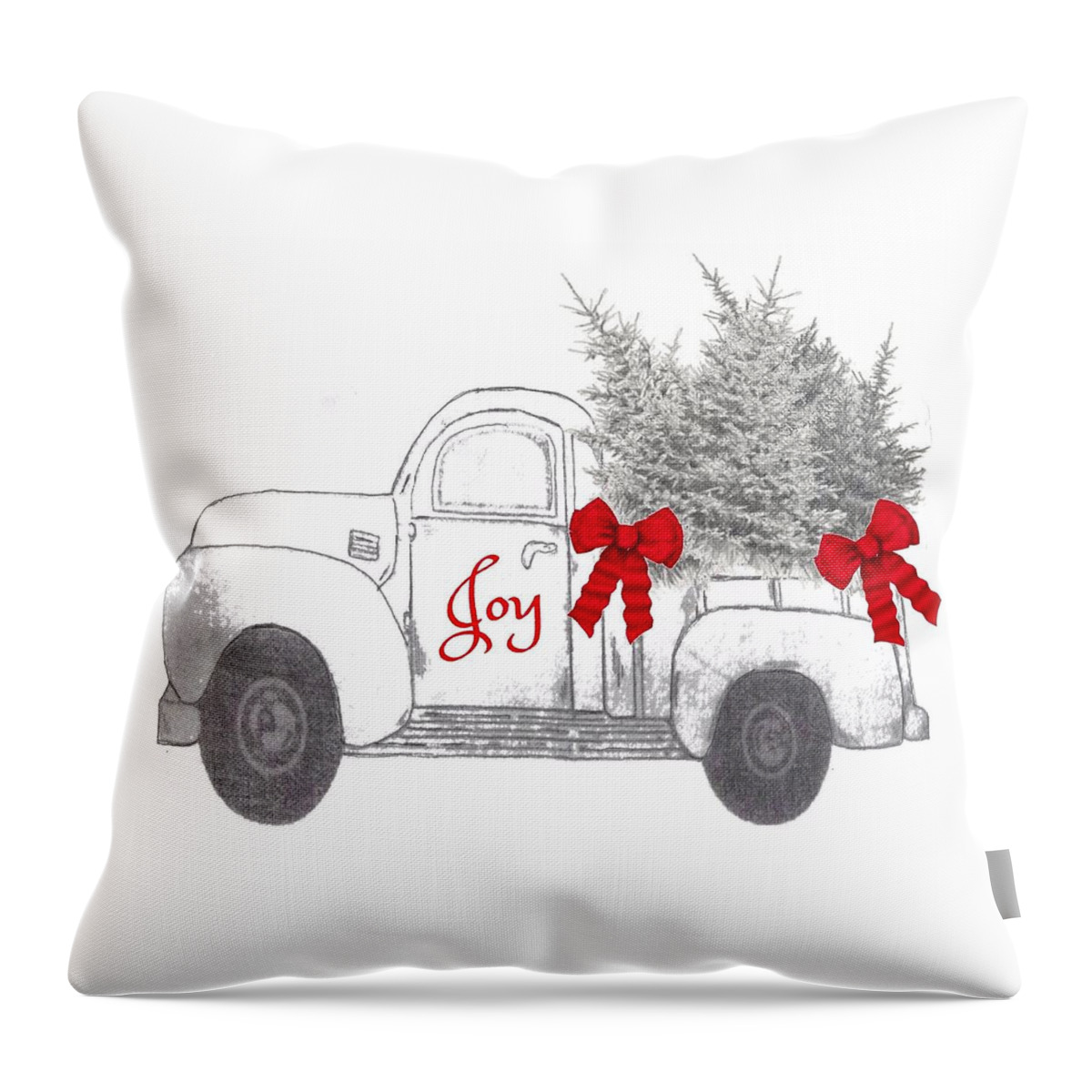 Christmas Decor Throw Pillow featuring the digital art Holiday Joy Chesilhurst Farm by Kim Kent