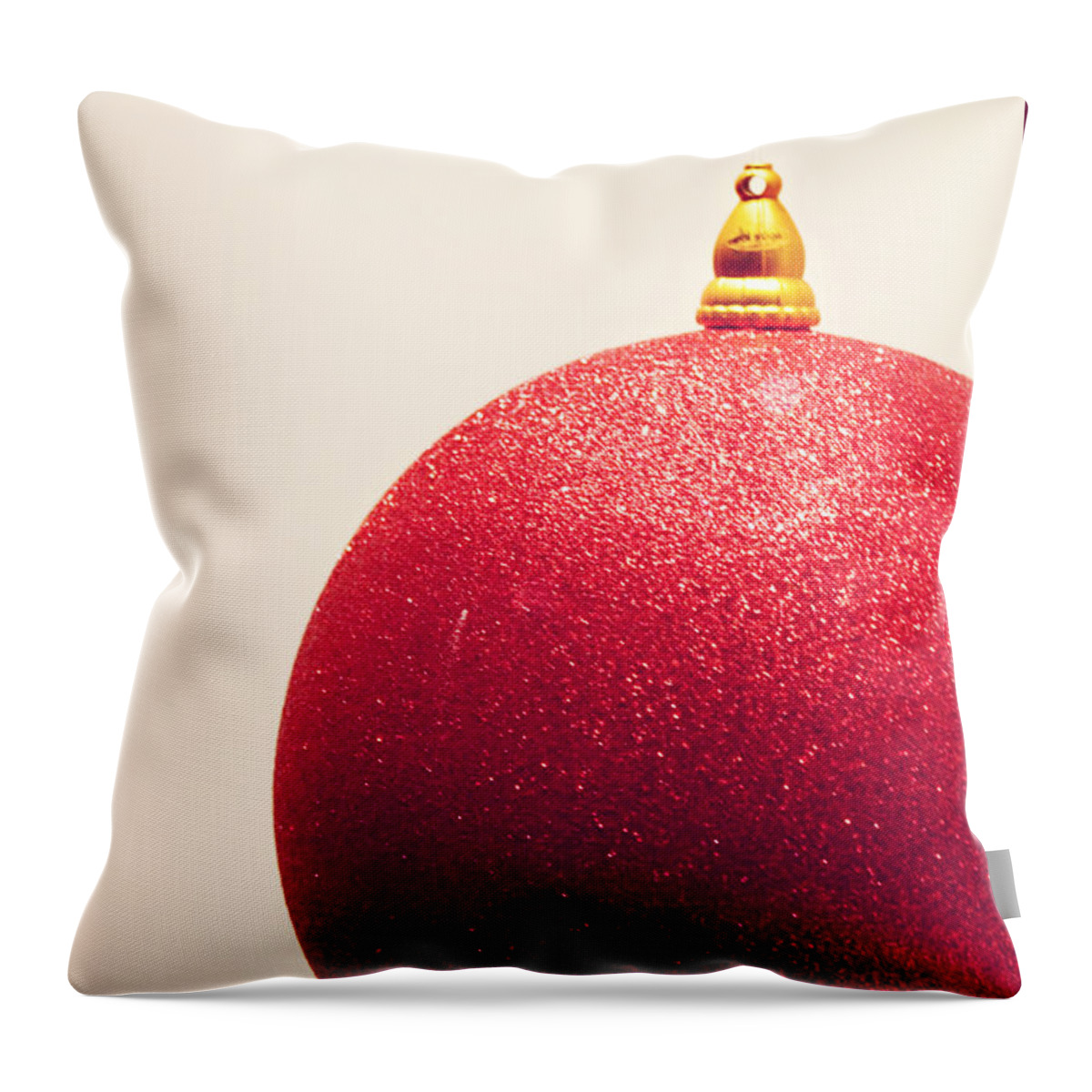 Red Throw Pillow featuring the photograph Holiday sparkle by Cindy Garber Iverson