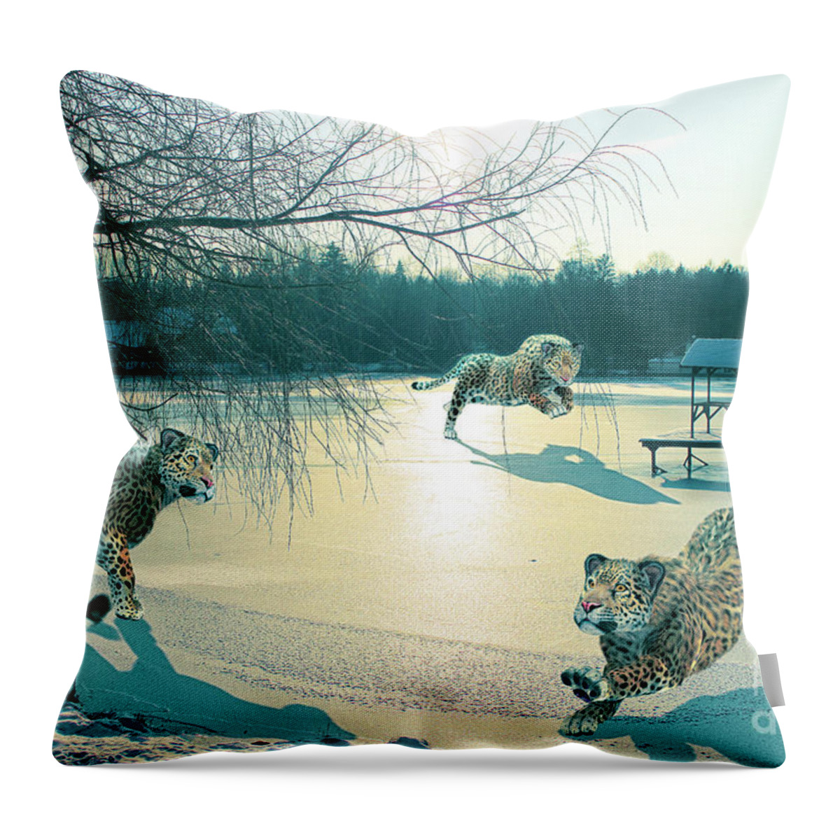 Photo Throw Pillow featuring the digital art Holidays on Ice by Jutta Maria Pusl