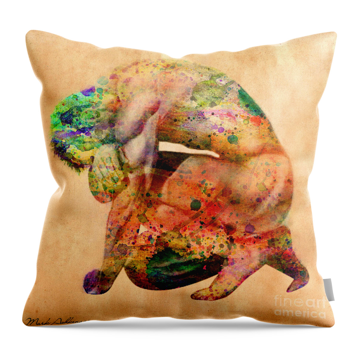 Male Nude Throw Pillow featuring the digital art Hombre Triste by Mark Ashkenazi