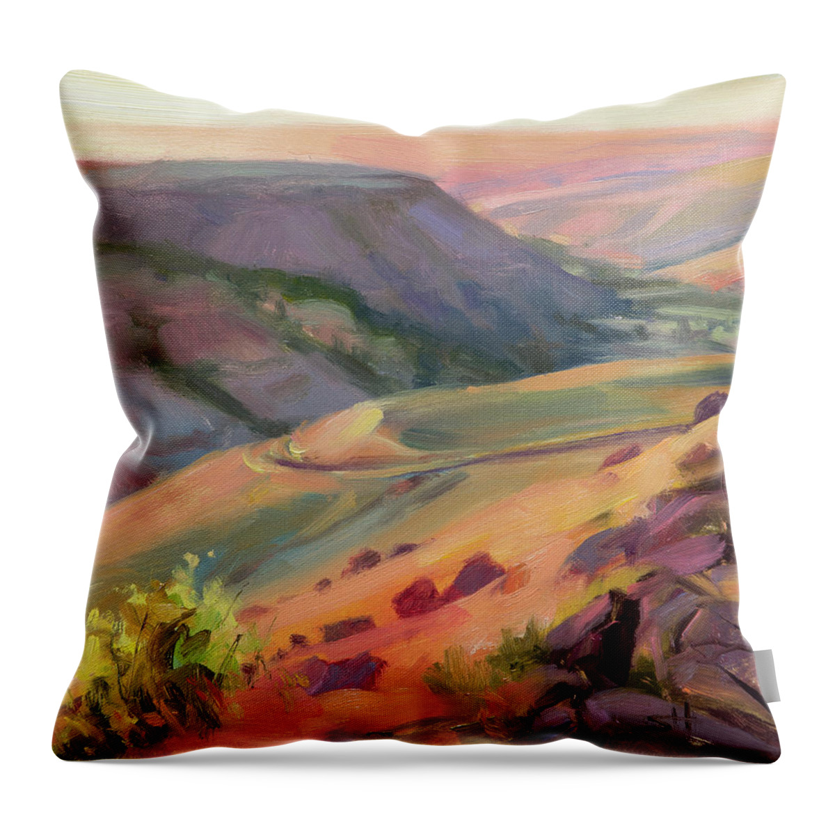 Country Throw Pillow featuring the painting Home Country by Steve Henderson