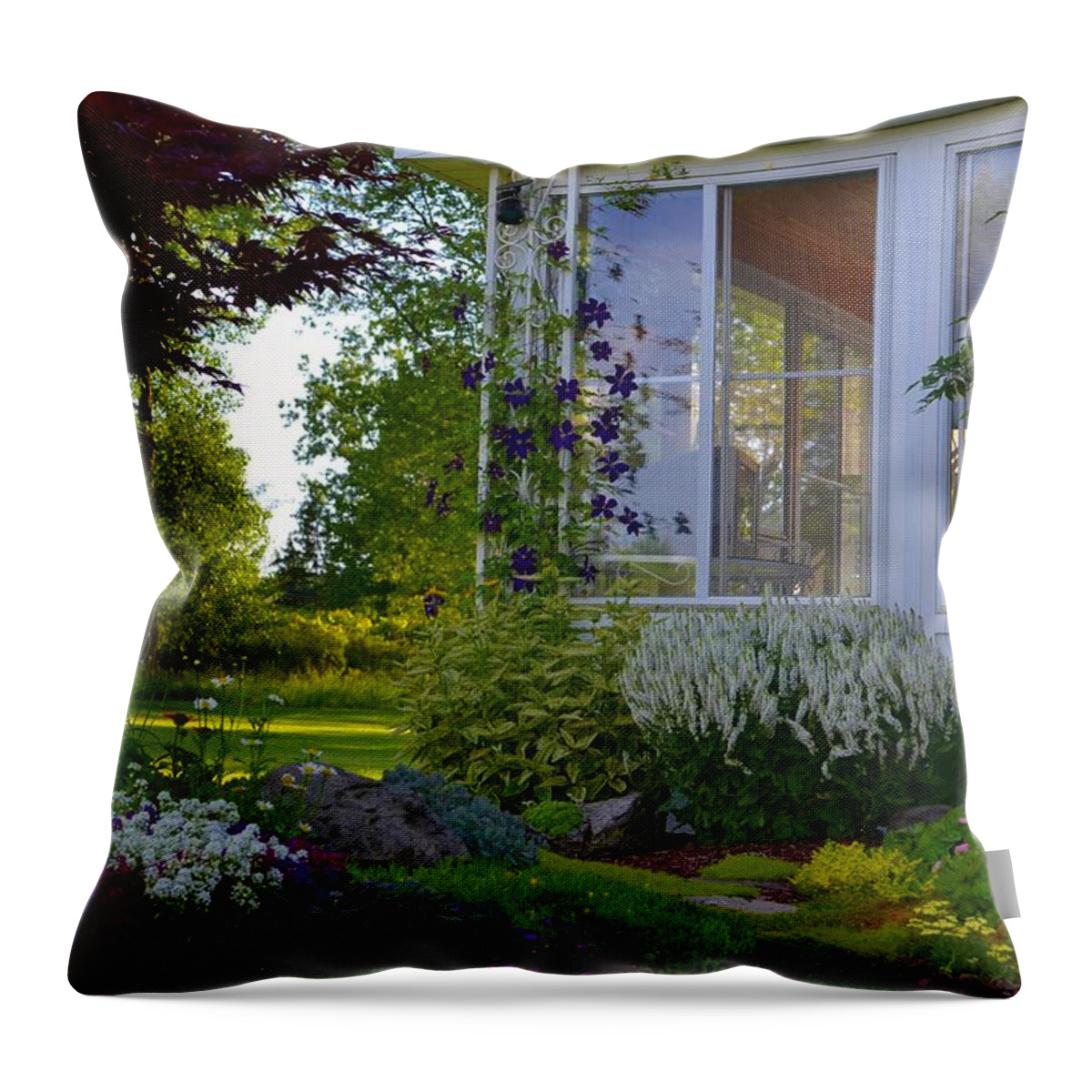 Colors Throw Pillow featuring the photograph Home Garden by Michael Mrozik